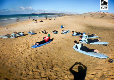 warm up on the beach