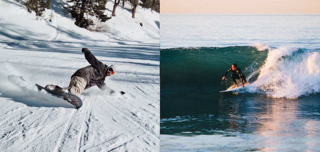 Zwei Sportarten im Vergleich: Snowboarden vs. Surfen