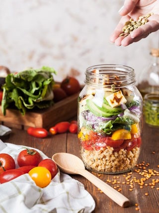 Glass Jar Salad To Go