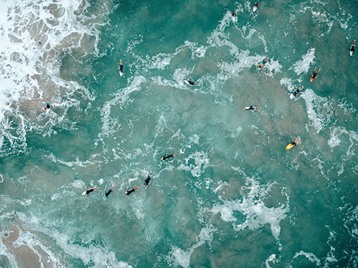 Meer und Surfer