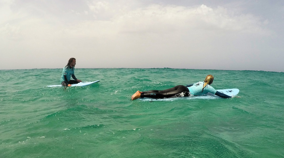 Surfen lernen Fuerteventura Liegen
