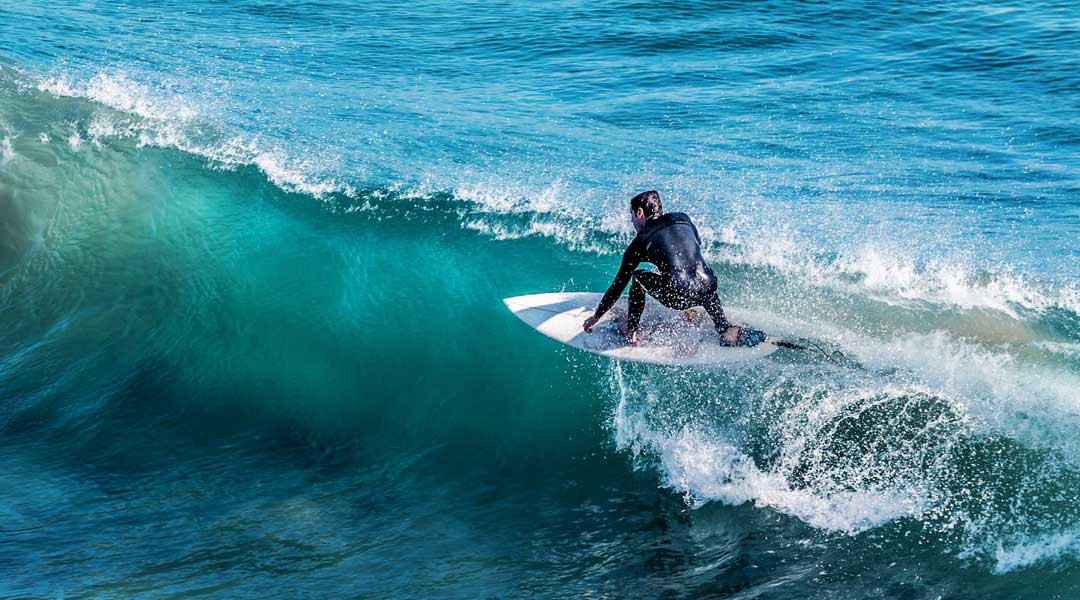 rechte welle surfen