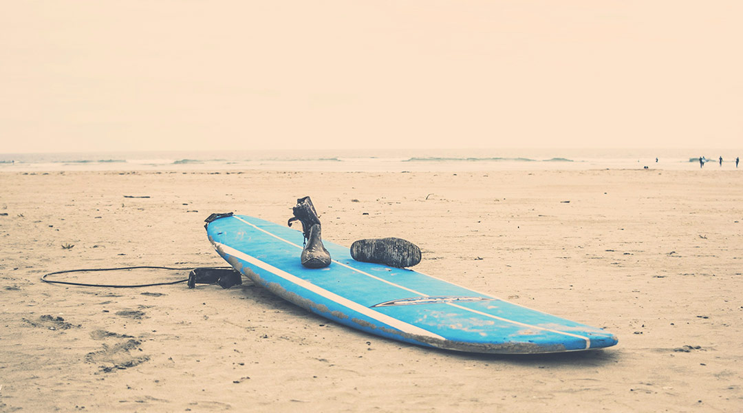 eigenes surfbrett - softboard am strand